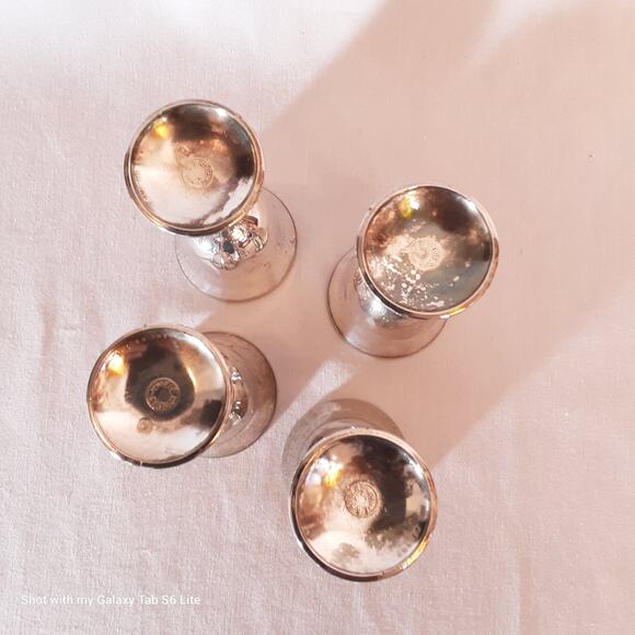 FB Rogers Italy Four Mini Goblets Silver Plated - Picture 4 of 5
